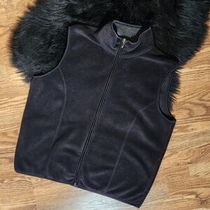 Jennifer Moore Black Fleece Lined Zip up Vest Women's Size M